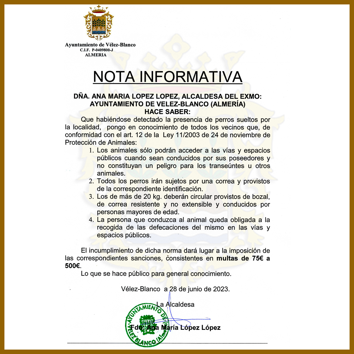 NOTA INFORMATIVA