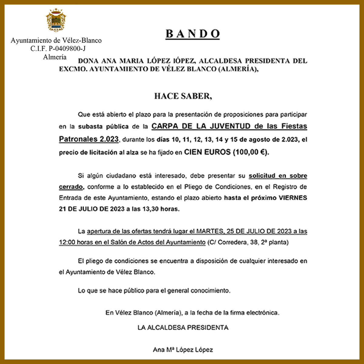 BANDO MUNICIPAL